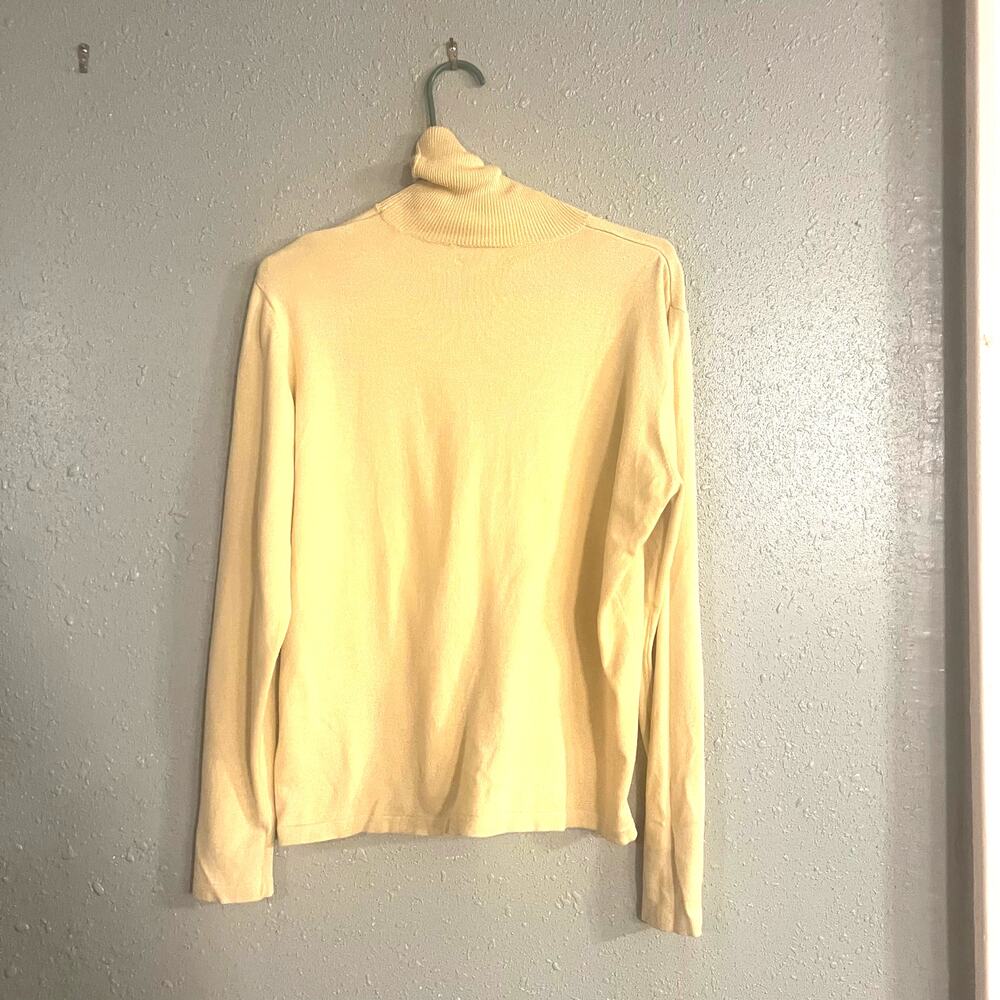 Vtg Saks Fifth Avenue Folio Collection Silk blend Lg Turtleneck butter feminine